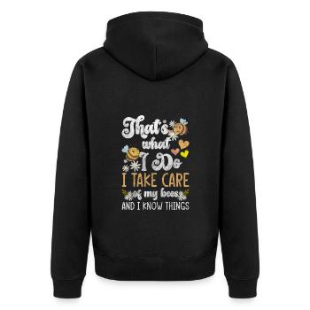 Honey Sweet Beekeeper - Unisex Premium Organic Zip Hoodie - black - Back - Nico (187cm)