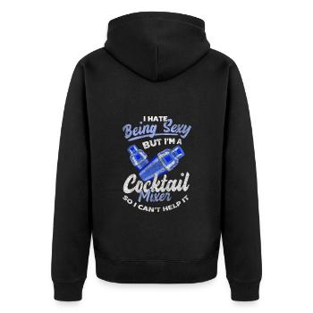 Cocktail Boissons Boissons Célébrations - Veste à capuche bio Premium Unisexe - noir - Dos - Nico (187cm)