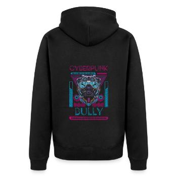 Cyberpunk Robot Futuriste - Veste à capuche bio Premium Unisexe - noir - Dos - Nico (187cm)