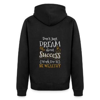 Reich Euro Kapitalismus - Unisex Premium Bio Zip Hoodie - Schwarz - Hinten - Nico (187cm)