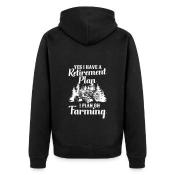 Landwirt Hof Demonstrieren Nutztiere - Unisex Premium Bio Zip Hoodie - Schwarz - Hinten - Nico (187cm)