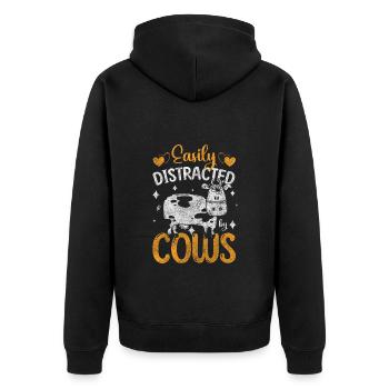 Étable à vaches Éleveur laitier - Veste à capuche bio Premium Unisexe - noir - Dos - Nico (187cm)
