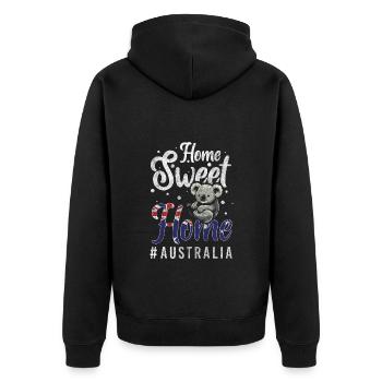 Down Under Travel Flag Exotic - Unisex Premium Organic Zip Hoodie - black - Back - Nico (187cm)