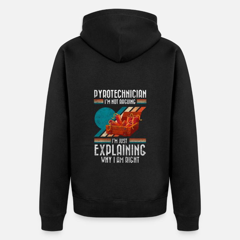 Technik Rakete Feuerwerkskörper Ultras - Unisex Premium Bio Zip Hoodie - Schwarz