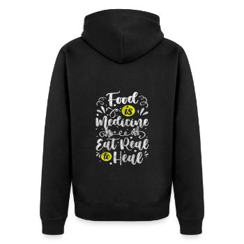 Consultant Vocation Eating Habits Conscious - Unisex Premium Organic Zip Hoodie - black - Back - Nico (187cm)