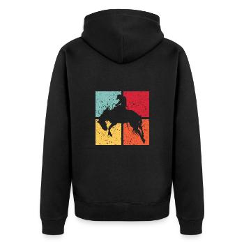 Western riding western horse western rider rodeo - Unisex Premium Organic Zip Hoodie - black - Back - Nico (187cm)