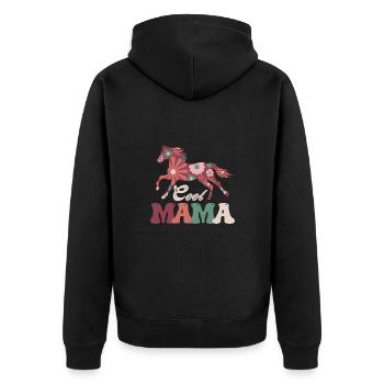 Coole Mama Reiten Muttertag - Unisex Premium Bio Zip Hoodie - Schwarz - Hinten - Nico (187cm)