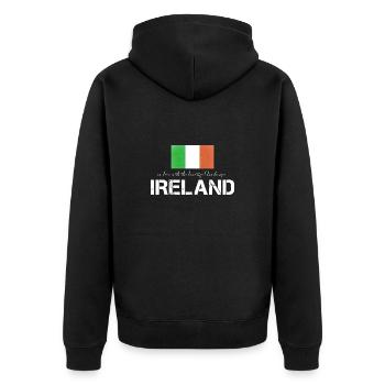 Ireland Irland irische Fahne - Unisex Premium Bio Zip Hoodie - Schwarz - Hinten - Nico (187cm)