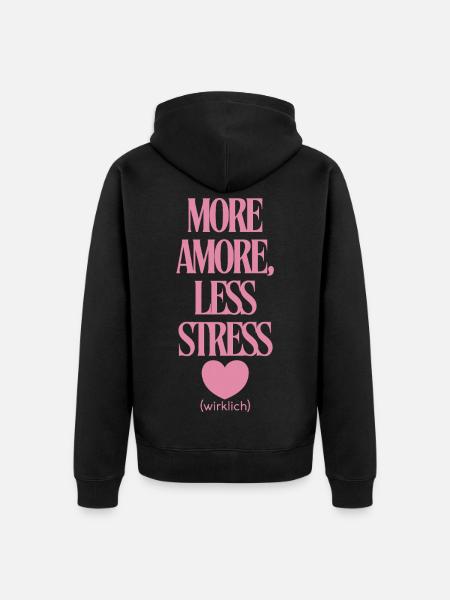 Plus d’amour, moins de stress - Veste à capuche bio Premium Unisexe - noir
