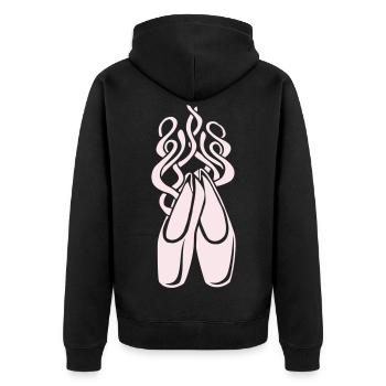 Symbole de ballerine des chaussures de ballet - Veste à capuche bio Premium Unisexe - noir - Dos - Nico (187cm)