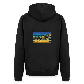 Südharz Merch - Ludwigshall - Unisex Premium Bio Zip Hoodie - Schwarz - Hinten - Nico (187cm)