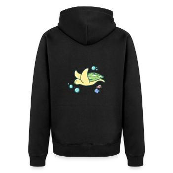 Tortue mignonne - Veste à capuche bio Premium Unisexe - noir - Dos - Nico (187cm)