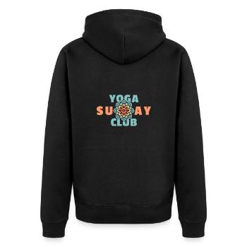 Yoga Sunday Club – Lotus Yoga Zen Mode - Veste à capuche bio Premium Unisexe - noir - Dos - Nico (187cm)