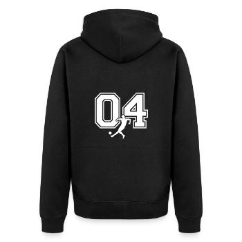Soccer Number 04 Soccer Player - Unisex Premium Organic Zip Hoodie - black - Back - Nico (187cm)