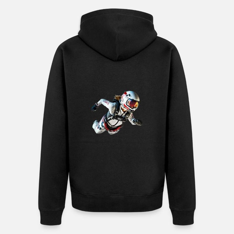 Fille parachutiste - Veste à capuche bio Premium Unisexe - noir