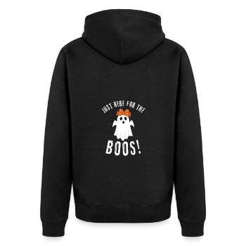 Just here for the Boos! Hilarious Halloween - Unisex Premium Bio Zip Hoodie - Schwarz - Hinten - Nico (187cm)