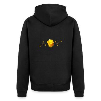 yellow roses - Unisex Premium Organic Zip Hoodie - black - Back - Nico (187cm)
