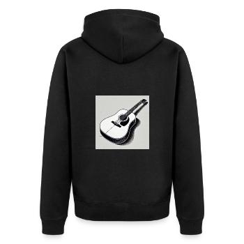 Guitar - Vintage - Country - Band - Freedom - Unisex Premium Organic Zip Hoodie - black - Back - Nico (187cm)