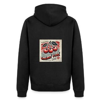 Cherry Vibe - Passion in Red - Unisex Premium Organic Zip Hoodie - black - Back - Nico (187cm)