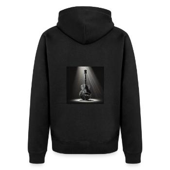 Peinture en noir et blanc d’une guitare électrique - Veste à capuche bio Premium Unisexe - noir - Dos - Nico (187cm)