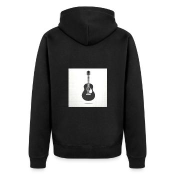 Die einfache Schönheit der Akustikgitarre - Unisex Premium Bio Zip Hoodie - Schwarz - Hinten - Nico (187cm)