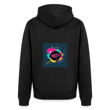 Ambiance des années 90 - Veste à capuche bio Premium Unisexe - noir - Dos - Nico (187cm)