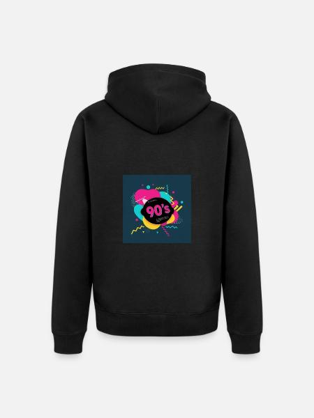 90s vibes - Unisex Premium Organic Zip Hoodie - black