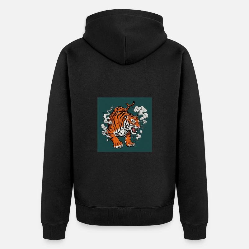 Gefährlicher Tiger - Comic Vibes - Unisex Premium Bio Zip Hoodie - Schwarz