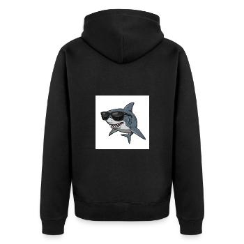 Requin cool avec lunettes de soleil - Veste à capuche bio Premium Unisexe - noir - Dos - Nico (187cm)