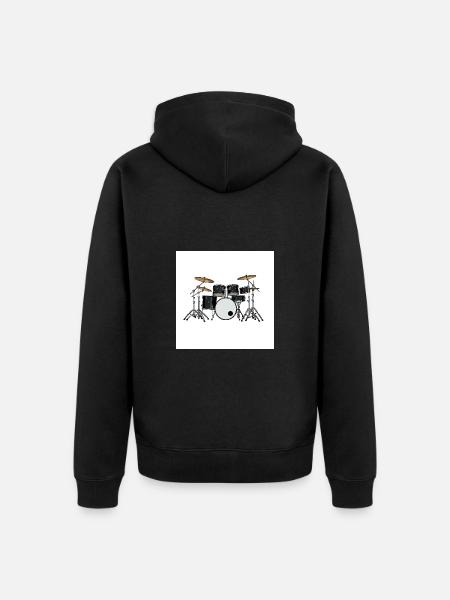 Rummut: rytmi veressä - Premium unisex luomu-huppari vetoketjulla - musta
