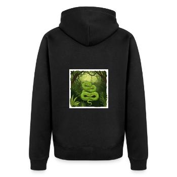 Dschungel-Schlange: Eine Darstellung der Wildnes - Unisex Premium Bio Zip Hoodie - Schwarz - Hinten - Nico (187cm)