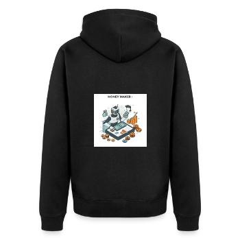 The Art of Making Money: Paths to Prosperity - Unisex Premium Organic Zip Hoodie - black - Back - Nico (187cm)