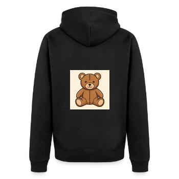 Mein Freund der kuschelige Teddybär - Unisex Premium Bio Zip Hoodie - Schwarz - Hinten - Nico (187cm)