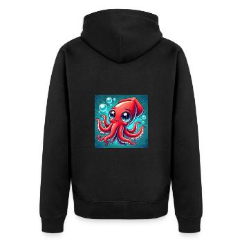 Le sympathique calmar géant : une aventure sDee - Veste à capuche bio Premium Unisexe - noir - Dos - Nico (187cm)