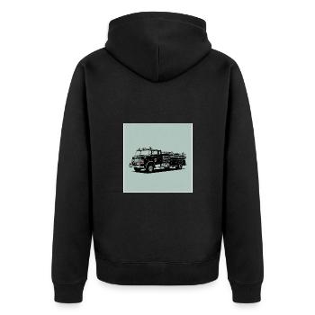 Camion de pompiers : rapide, fort et en action - Veste à capuche bio Premium Unisexe - noir - Dos - Nico (187cm)