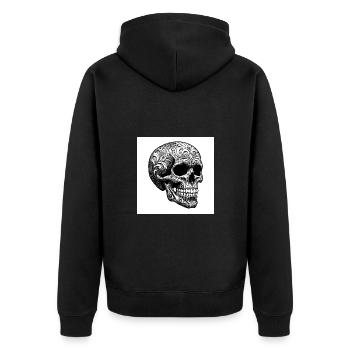 Crâne : symbole de mort et de rébellion - Veste à capuche bio Premium Unisexe - noir - Dos - Nico (187cm)