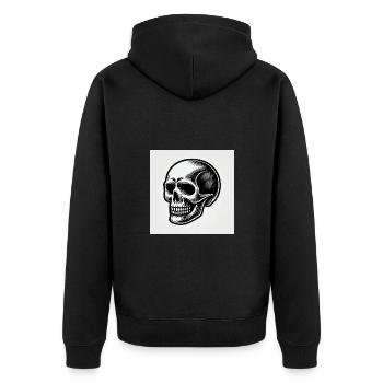 Crâne : symbole de mort et de rébellion - Veste à capuche bio Premium Unisexe - noir - Dos - Nico (187cm)