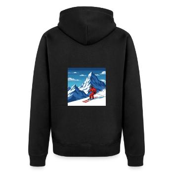 Plaisir sur les pistes : skier dans les plus belles montagnes - Veste à capuche bio Premium Unisexe - noir - Dos - Nico (187cm)
