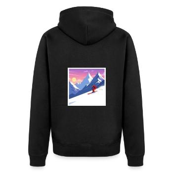 Experience the beauty of the mountains: Skiing - Unisex Premium Organic Zip Hoodie - black - Back - Nico (187cm)
