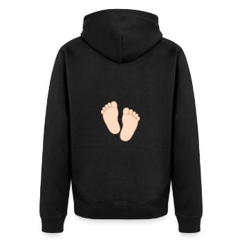 Sweet Baby Feet - Small Traces, Big Love - Unisex Premium Organic Zip Hoodie - black - Back - Nico (187cm)