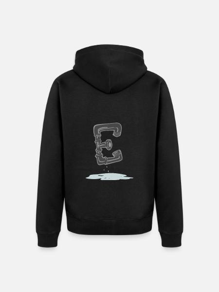 rohr e - Unisex Premium Bio Zip Hoodie - Schwarz