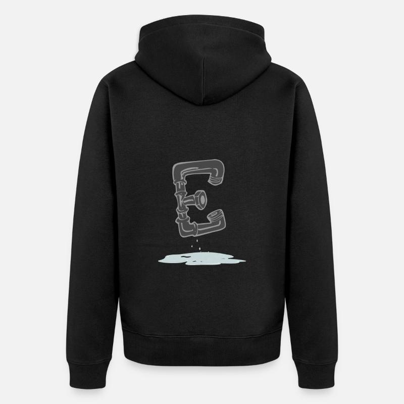 rohr e - Unisex Premium Bio Zip Hoodie - Schwarz