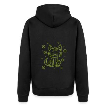 Baby Cat - Unisex Premium Organic Zip Hoodie - black - Back - Nico (187cm)