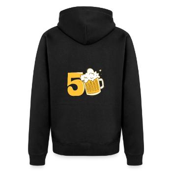 50 ans cadeau anniversaire 50 ans - Veste à capuche bio Premium Unisexe - noir - Dos - Nico (187cm)