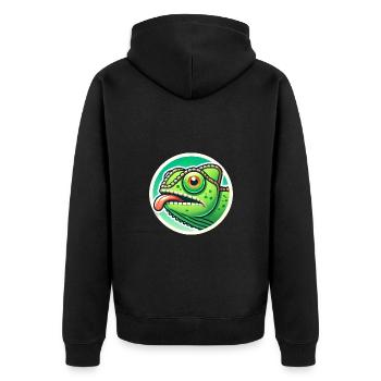 Conception originale de l’insigne de puissance caméléon - Veste à capuche bio Premium Unisexe - noir - Dos - Nico (187cm)