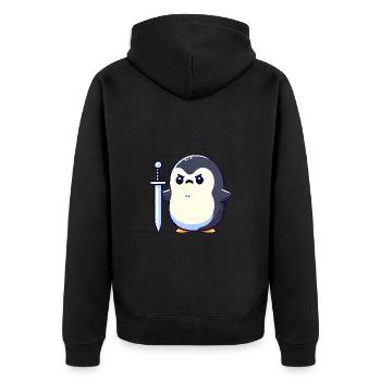 Petit pingouin guerrier - Veste à capuche bio Premium Unisexe - noir - Dos - Nico (187cm)