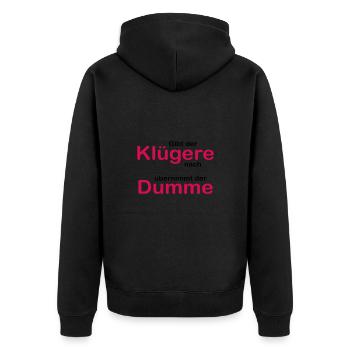 Le plus intelligent cède - Veste à capuche bio Premium Unisexe - noir - Dos - Nico (187cm)