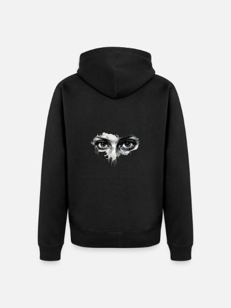 Augen parti am ablaufen - Unisex Premium Bio Zip Hoodie - Schwarz