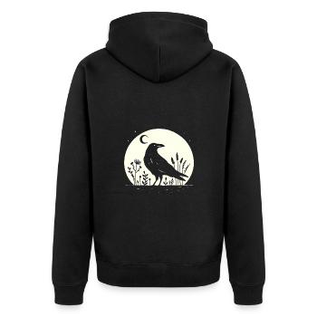 Follow Dreams Face Nightmares Raven - Unisex Premium Organic Zip Hoodie - black - Back - Nico (187cm)