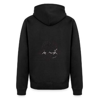 Trust Your Gut Meditating Brain Design - Unisex Premium Organic Zip Hoodie - black - Back - Nico (187cm)
